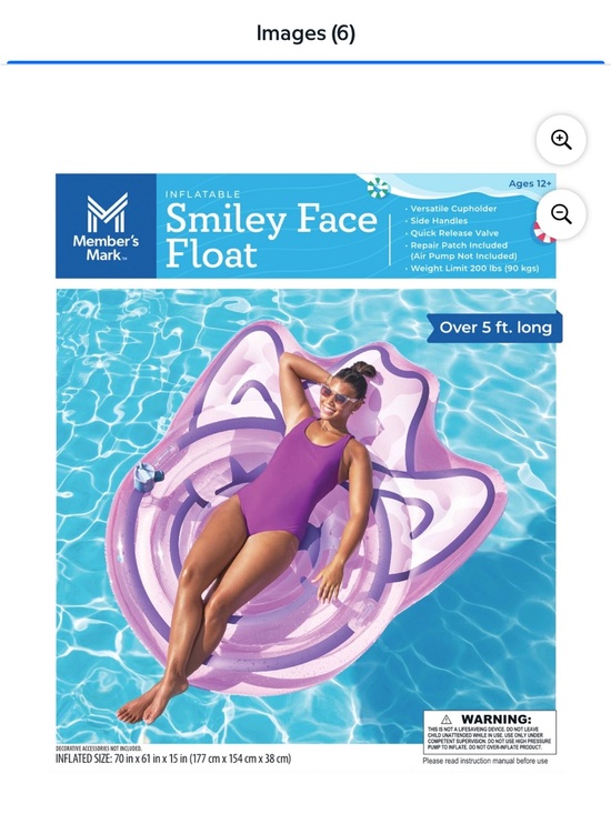 Other - Women's Purple Smiley Face Inflatable Pool Float
